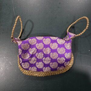 Purple Embroidered Clutch | Indian Handbag | Boho Ethnic Evening Bag